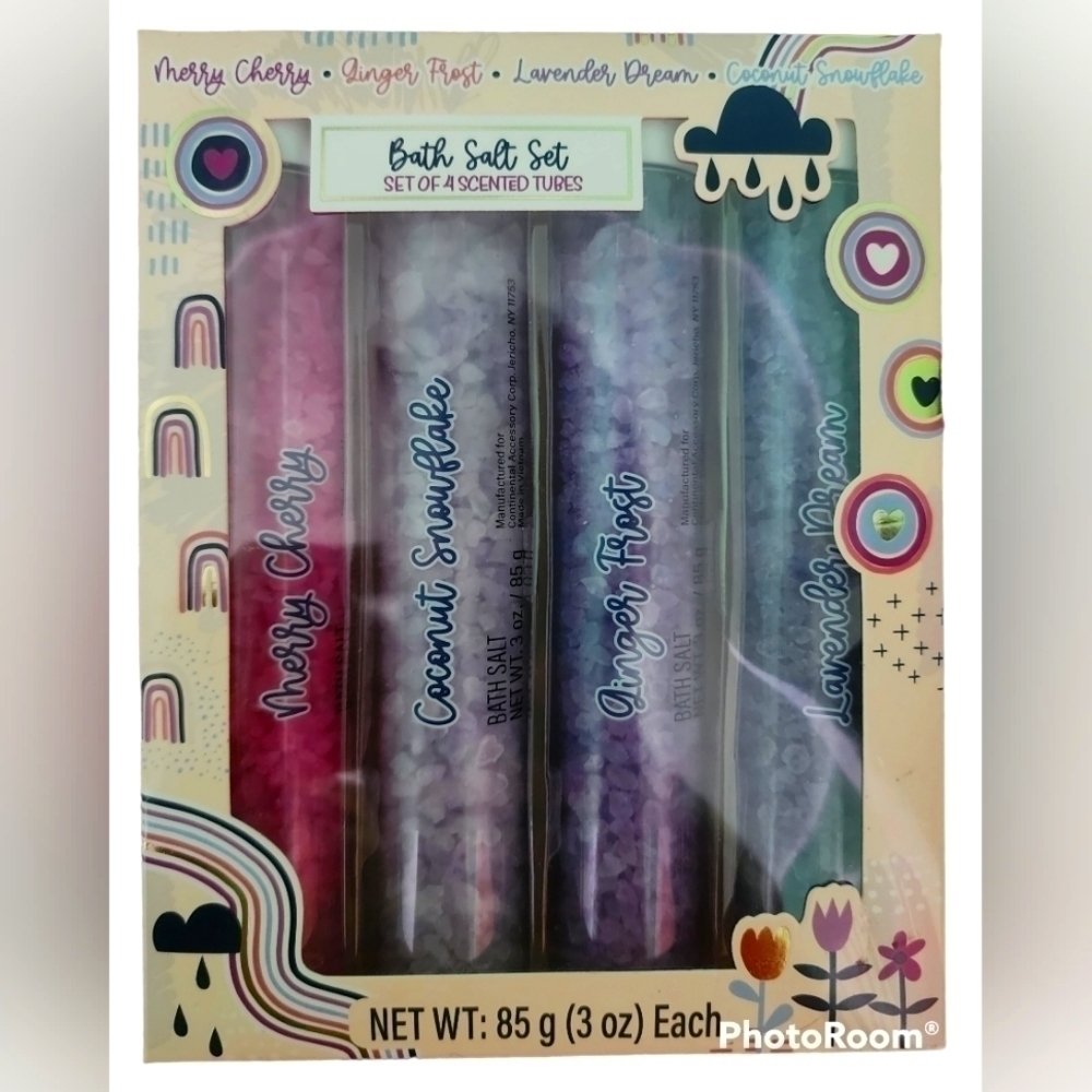 UStyle Bath Salt Gift Set - Lavender, Ginger, Cherry & Coconut Bath Salt Gift